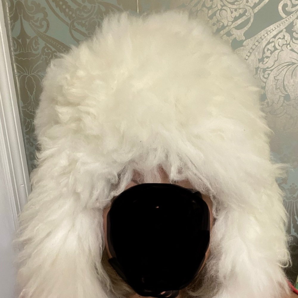 LAMB FUR HAT WHITE RUSSIAN